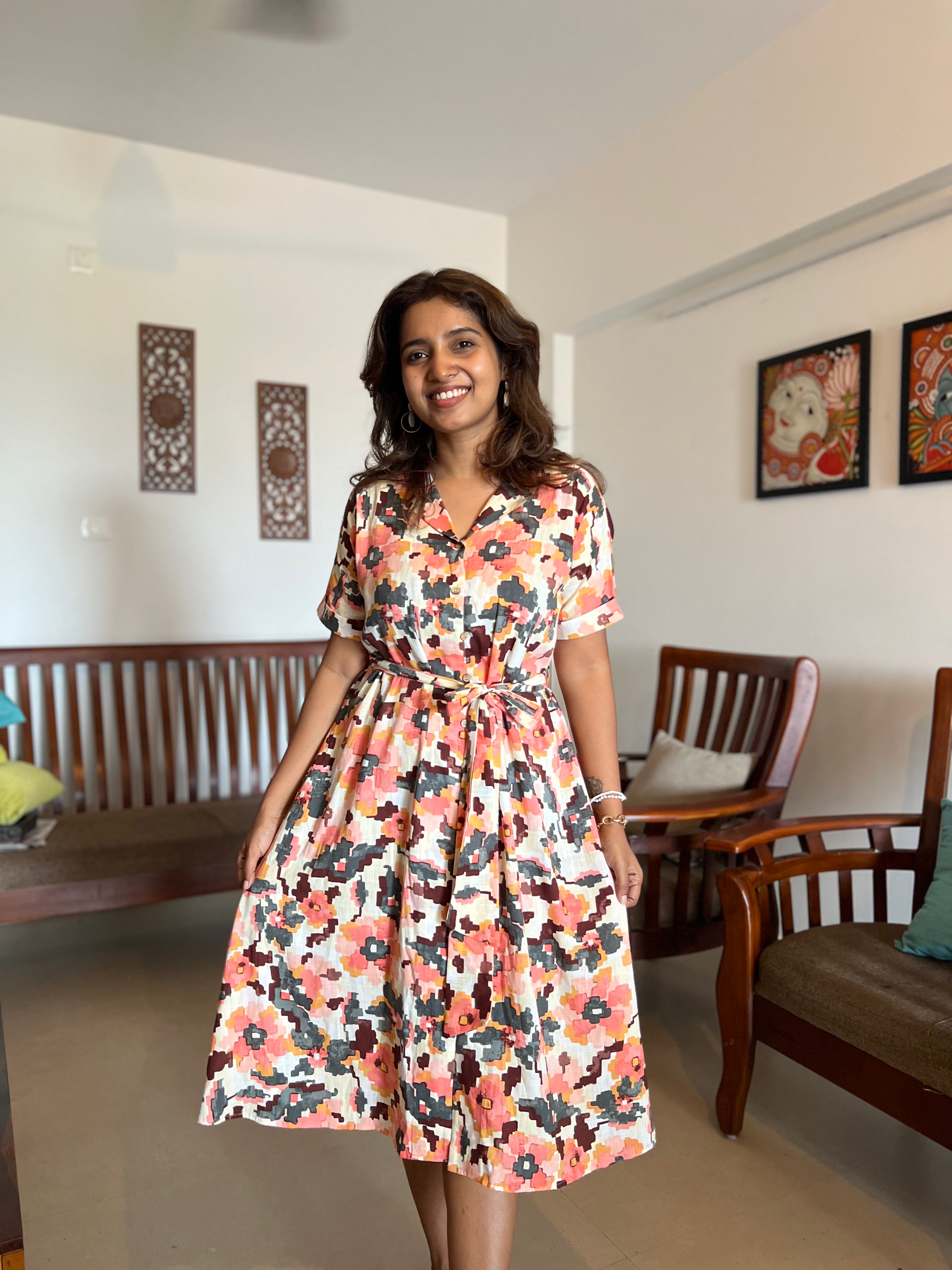 Autumn Abstract A-Line Dress