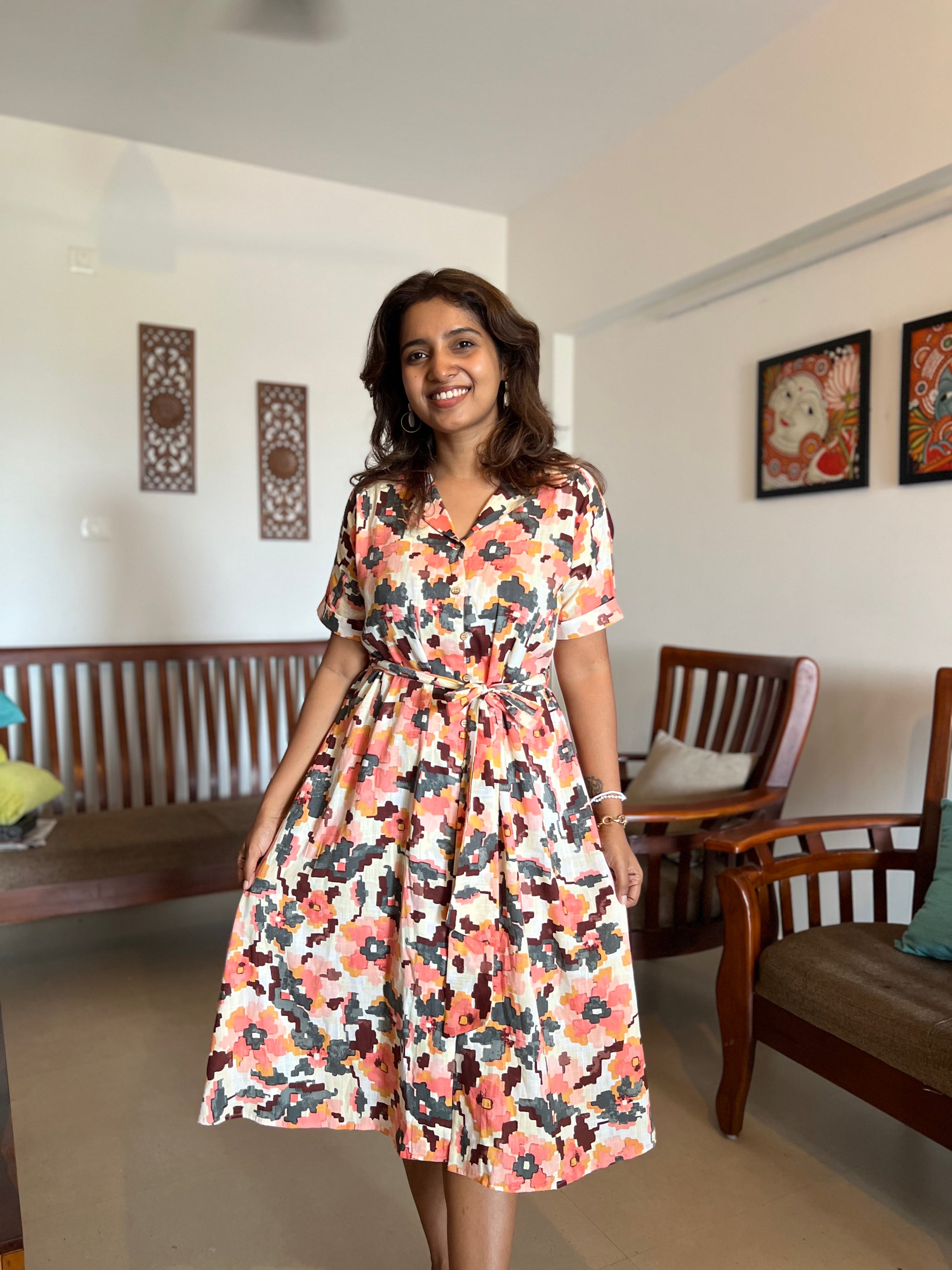 Autumn Abstract A-Line Dress